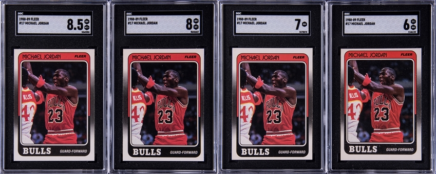 1988/89 Fleer #17 Michael Jordan SGC-Graded Collection (4)